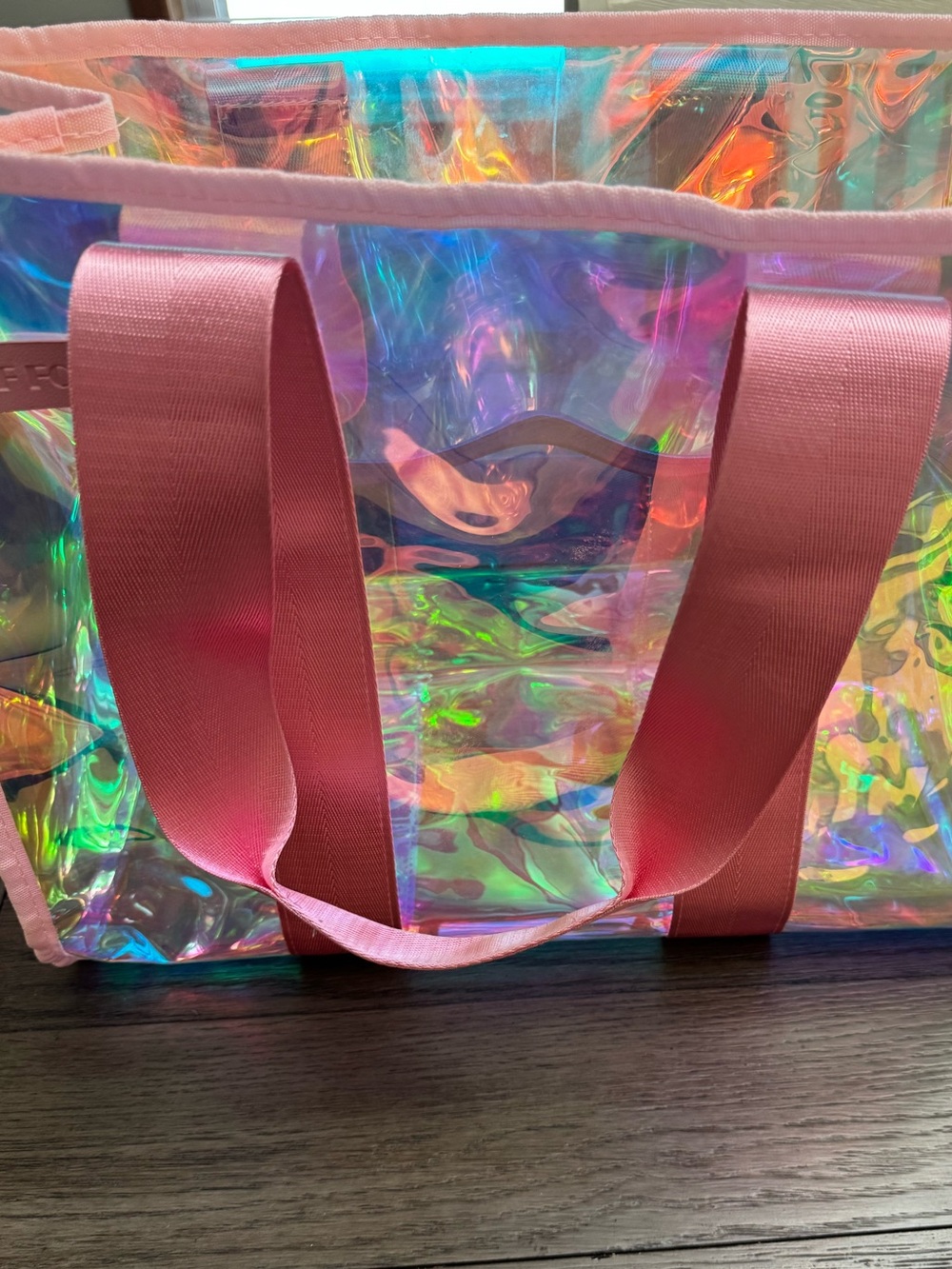 Iridescent Pink Strap Tote